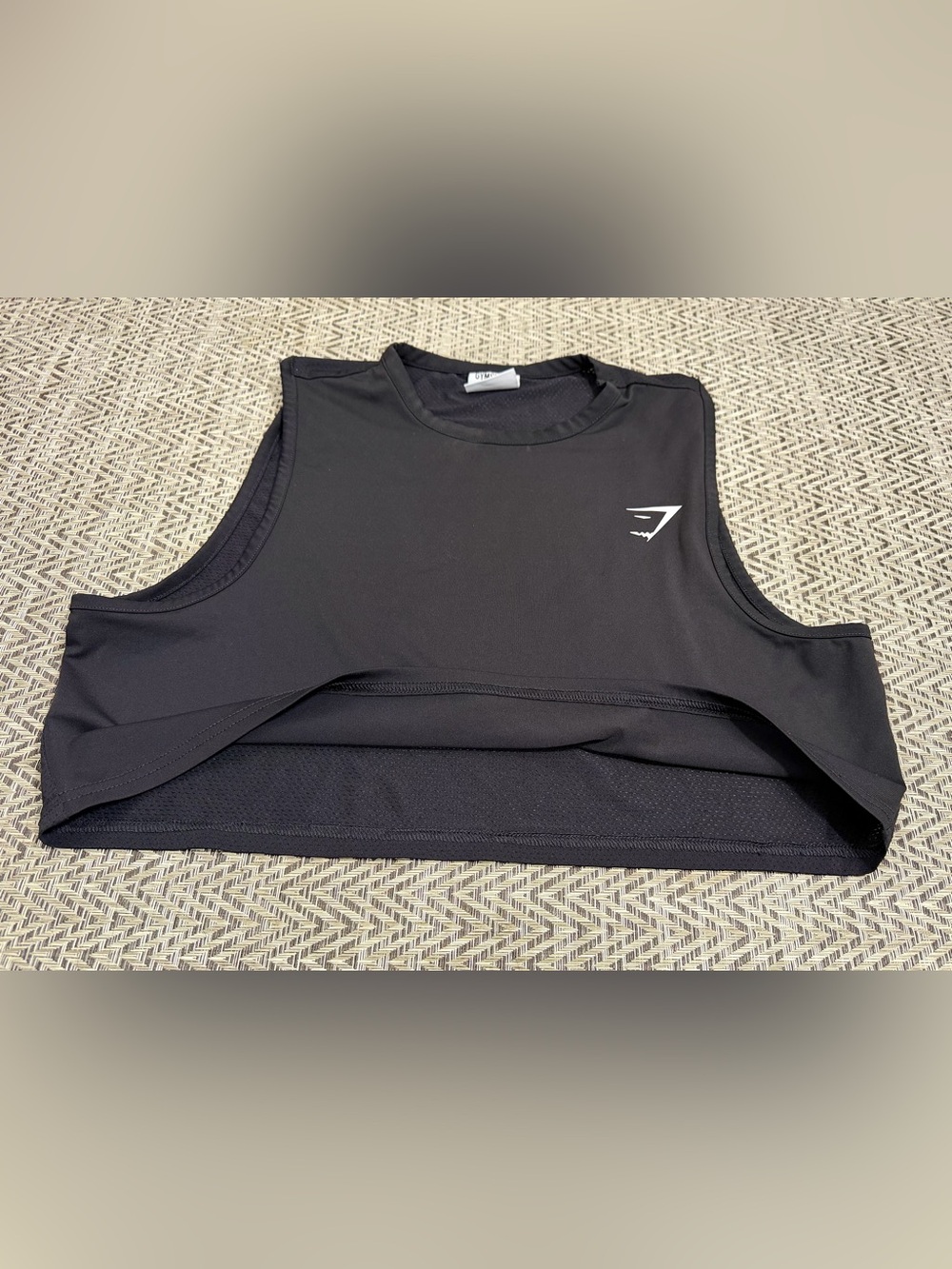Gymshark Tank Top Womens XS Black Cropped Crew Neck Running Workout Gym